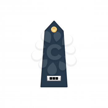 Chief warrant officer 3 CW3 army rank insignia isolated military stripe. Vector marine corps, US. navy and Coast guard sign. Military ranking below commissioned and above noncommissioned officer