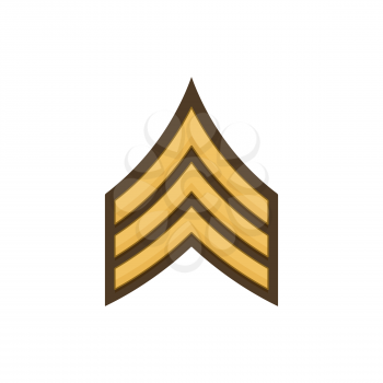 Sergeant SGT soldier military rank insignia icon. Vector stripe on uniform USA service rank chart emblem. Chevron of US military sign, United States armed forces army squad, insignia of soldier staff