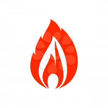 Campfire or bonfire icon, burning fire flame isolated flat cartoon icon. Vector fiery energy explosion, hot fireball, symbol of hell, passion. Furious blazing ignition, warning about flammable object