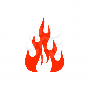 Ignition emblem, burning flammable fire isolated symbol of devil and passion. Vector fireproof rescue sign, combustion and explosion, fiery fireball, dangerous blazing bonfire, energy explosion