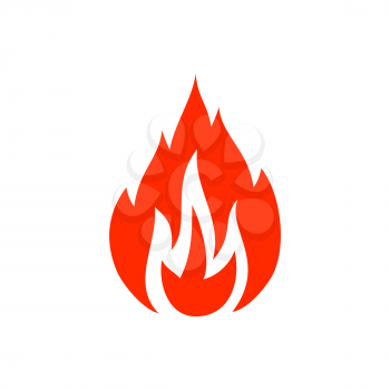 Burning fire flame, fireproof sign isolated blaze flat cartoon icon. Vector fiery explosion, orange fireball, symbol of passion, grill emblem, furious flame. Blazing fire combustion, inferno ignition