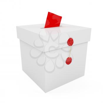 Royalty Free Clipart Image of a Ballot Box in 3d