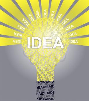 Royalty Free Clipart Image of the Word Idea With a Light Bulb