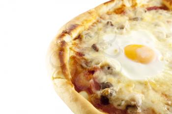 Royalty Free Photo of a Pizza Topped with a Fried Egg
