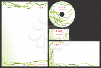 Business package with business card, letterhead, envelope and cd.