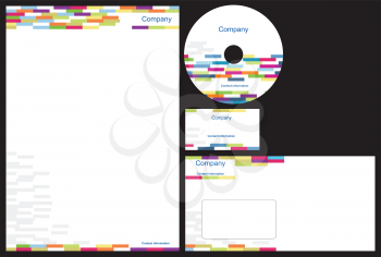 Corporate identity package with business card, letterhead, envelope and cd.
