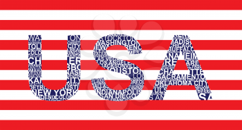 Typographic illustration with text USA