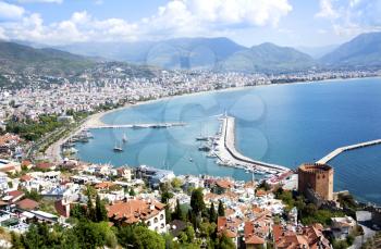 Panorama of famous holiday resort in Turkey, Alanya