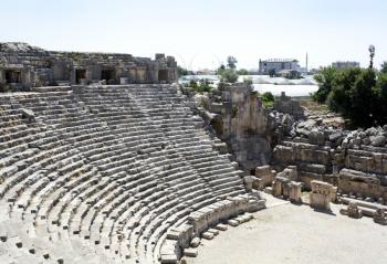 Ancient Greek theater in ancient town of Myra, Antalya region, Turkey