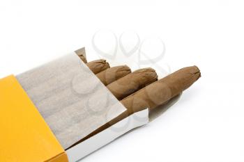 Cuban cigars isolated on white