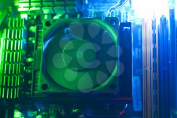 Inside a computer, details of CPU cooler