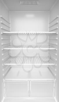 Inside of an empty white fridge