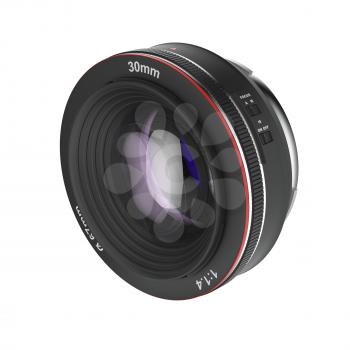 Prime lens isolated on white background