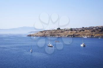 Landscape of beautiful sea near city of Bodrum, Turkey