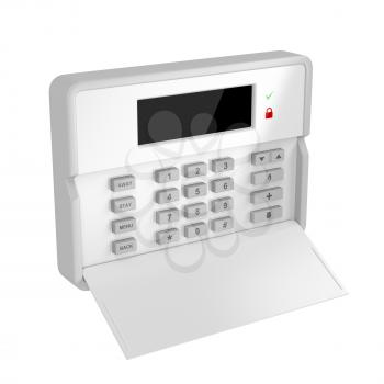 Alarm control panel isolated on white background