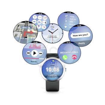 Smart watch with different apps