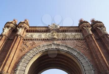Triumphal arch (Arc de Triomf) in Barcelona, Spain