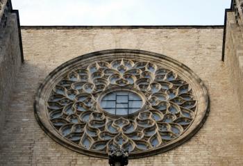 Detail of the facade of church Santa Maria del Mar in Barcelona