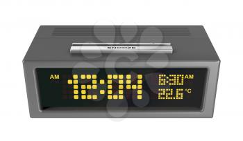 Digital alarm clock isolated on white background