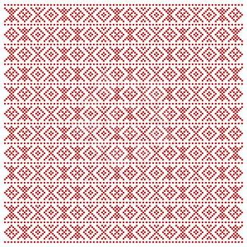 Traditional Macedonian folk pattern with red figures
