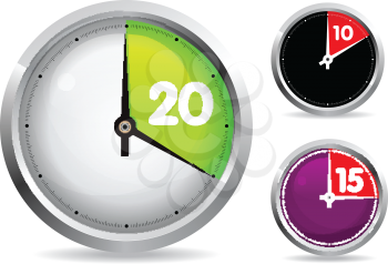 Royalty Free Clipart Image of a Set of Timers