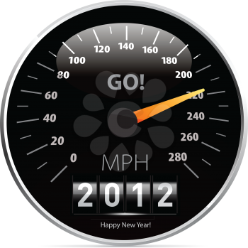 Royalty Free Clipart Image of a 2012 Speedometer Calendar