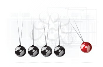 Royalty Free Clipart Image of Newton's Cradle