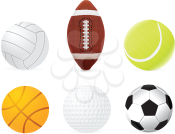 Royalty Free Clipart Image of Assorted Sports Balls