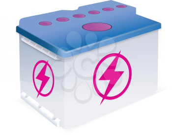 Royalty Free Clipart Image of a Car Battery