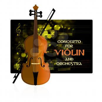 Royalty Free Clipart Image of a Violin Background