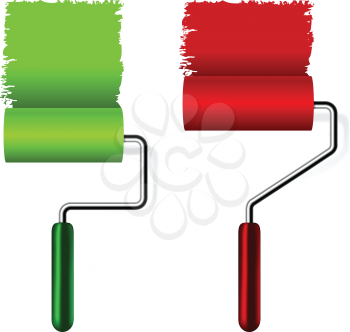 Royalty Free Clipart Image of Two Paint Rollers