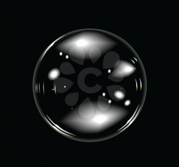 Royalty Free Clipart Image of a Bubble on Black