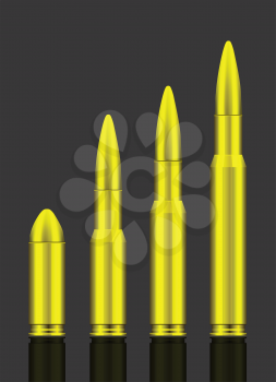 Royalty Free Clipart Image of a Set of Bullets
