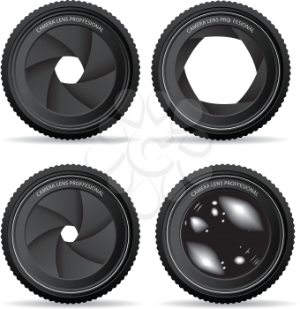 Royalty Free Clipart Image of Camera Lenses