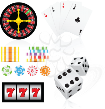 Royalty Free Clipart Image of Gambling Elements