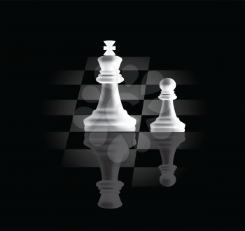 Royalty Free Clipart Image of a Pawn and King