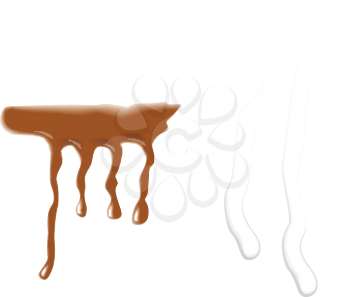 Royalty Free Clipart Image of Chocolate and Water Drips