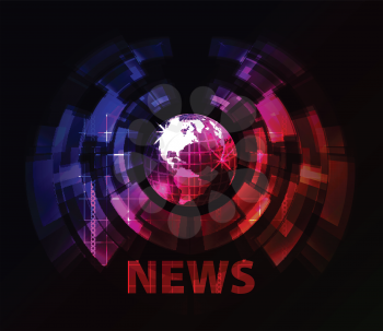 Royalty Free Clipart Image of a News Background With a Globe