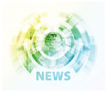 Royalty Free Clipart Image of a News Background With a Globe