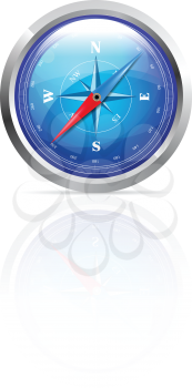 Royalty Free Clipart Image of a Compass With a Windrose