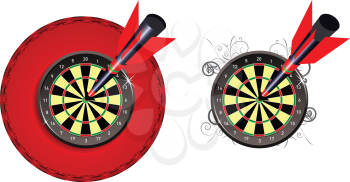 Royalty Free Clipart Image of Two Dartboards