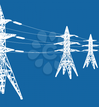 Royalty Free Clipart Image of Hydro Towers