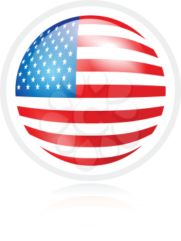 Royalty Free Clipart Image of a USA Flag in a Sphere