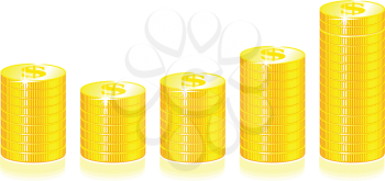Royalty Free Clipart Image of Gold Coins