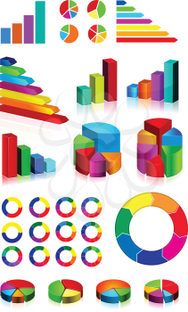 Royalty Free Clipart Image of Graphs and Charts