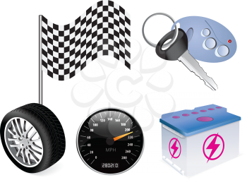 Royalty Free Clipart Image of Auto Items