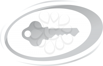 Royalty Free Clipart Image of a Key in a Circle