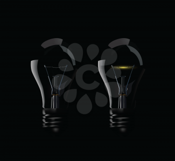 Royalty Free Clipart Image of Lights on Black