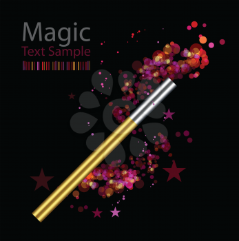 Royalty Free Clipart Image of a Magic Wand Background