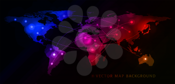 Royalty Free Clipart Image of a Map With Connected Lines